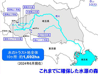 水のトラストしよっ基金による取得地位置図